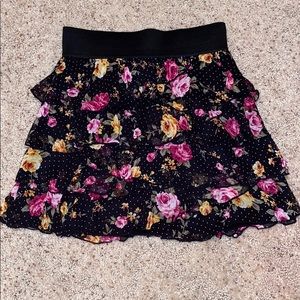 Floral ruffle skirt